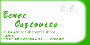 bence osztovits business card